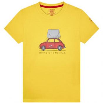 Camiseta de niños Cinquecento T-Shirt K La Sportiva - Color amarillo, ligera, transpirable, diseño gráfico en el frente, fabricada con materiales sostenibles