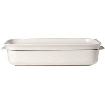 Villeroy & Boch Clever Cooking Molde rectangular con tapa, 2 piezas, 34 x 24 cm, Porcelana Premium, Blanco