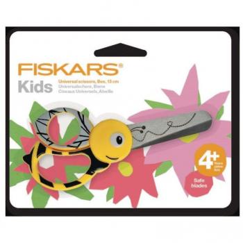 Tijeras para niños FISKARS 13cm diseño Abeja y Panda, con empuñadura ergonómica