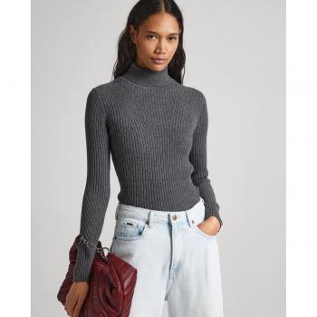 Jersey de mujer Pepe Jeans PL702030 en tejido acanalado con cuello alto y diseño moderno
