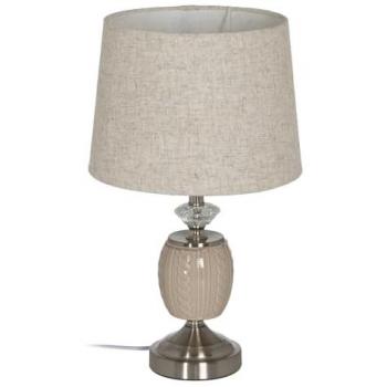 Lámpara de mesa Beige Plateado Metal Cristal 10 W 220 V 27 x 27 x 45 cm