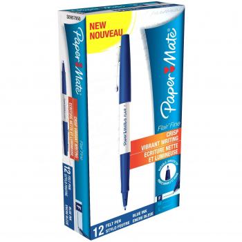Papermate Flair Fine Fino Azul 12pieza