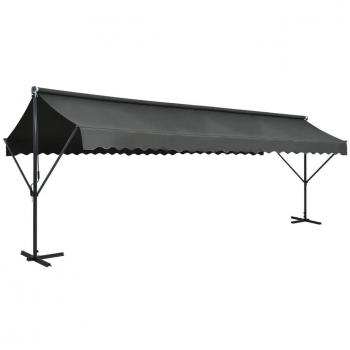Toldo de pie independiente gris antracita 600x300 cm