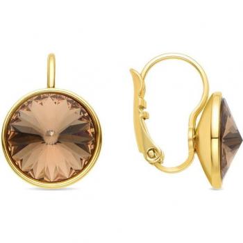 Pendientes Luxenter Rusira de Cristal Amarillo acabados en oro amarillo de 18k