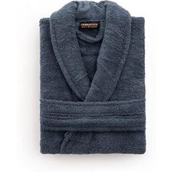 BELUM | Albornoz 100% algodón Peinado 650 gr. Denim Blue XS/S, Albornoz Unisex Ducha, Albornoz Maxima