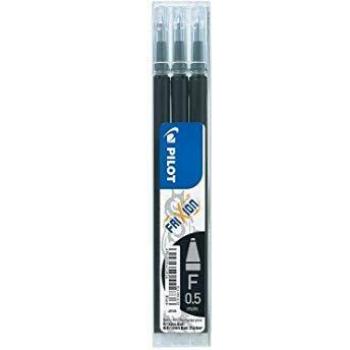 Pilot FriXion Ball Erasable Gel Ink Refill, 0.5mm Fine Point, Black Ink, Pack of 3