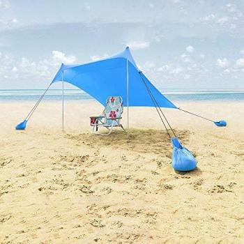 Lovebay Tienda De Playa Portable Camping Tienda de Campaña, Ligero 100% Lycra SunShelter con Impermeable UV Protection 210 x 210 CM para Camping, Senderismo, Pesca, Playa, Picnic