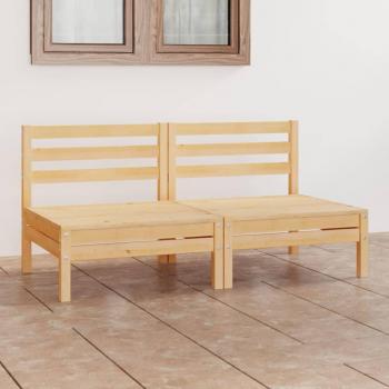 2-Seater Solid Pinewood Garden Sofa