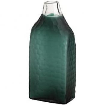 Florero de Cristal Verde 16x10x36 cm - Complemento Perfecto para Cualquier Hogar