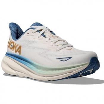 HOKA Men's Clifton 9 Road Running Shoes, Frost/Gold, Size 10