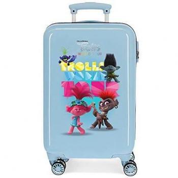 Trolls World Tour Maleta de cabina Azul 34x55x20 cms Rígida ABS Cierre combinación 32L 2,5Kgs 4 ruedas dobles Equipaje de Mano