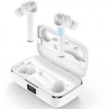 Auriculares Bluetooth, Auriculares inalambricos Bluetooth con Pantalla de Batería, Micrófono Incorporado CVC 8.0 Reducción de Ruido, Control Táctil, Reproducción de 35 Horas para iPhone y Android