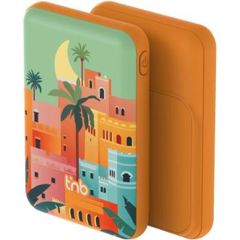 Batería Externa T'nB MagSafe 5000 mAh, Carga Inalámbrica 20 W, Diseño Elegante y Colorido, Color Naranja