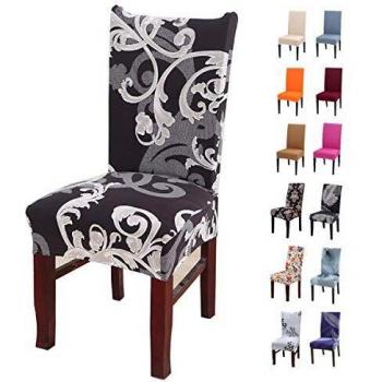 Crralos® Fundas para sillas Lavable Extraíble, Elasticas Funda Sillas Comedor Fundas Protectoras para sillas para Duradera Modern Hotel, Boda, Decor Restaurante Sala de Estar Cocina