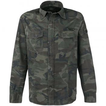Brandit Slim Fit Woodland Camo Long Sleeve Shirt