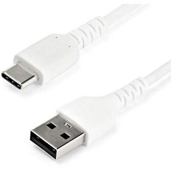 Cable de 2m USB 2.0 a USB-C - Cable USB 2.0 de Carga y Transferencia de Datos - con Fibra de Aramida - Blanco