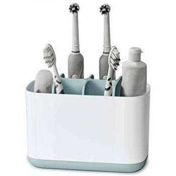 Joseph Joseph EasyStore - Soporte Grande Extensible para Cepillos y Pasta de Dientes - Azul
