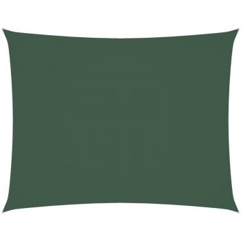 Toldo de vela rectangular tela Oxford verde oscuro 3x4 m