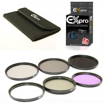 67mm ND, FLD, UV, CPL Filter Kit de 6 piezas Ex-Pro con el caso
