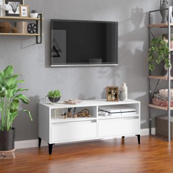 Mueble de TV madera contrachapada 100x34,5x44,5 cm blanco vidaXL