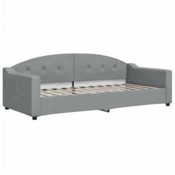 Sofá cama tela gris claro 90x200 cm