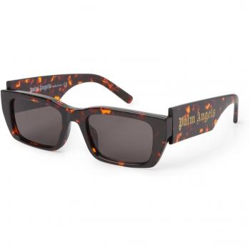 Palm Angels Unisex PERI006 Havana Grey Square Sunglasses 53MM Acetate