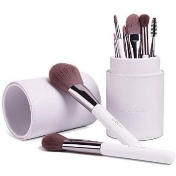 DUcare Brochas de Maquillaje Blanco 8pcs Set de Brochas de Maquillaje Profesional con Estuche