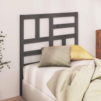 Cabecero para cama de madera maciza de pino gris 106x4x104 cm