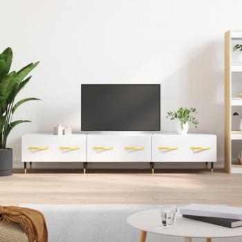 Gabinete de soporte de TV blanco brillante 150x36x30 cm de madera multicapa