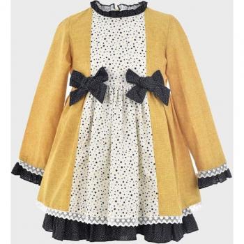 La Ormiga - Vestido de niña amarillo de algodón