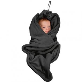Hoppediz - Manta polar para bebé, para uso en asiento infantil gris antracita