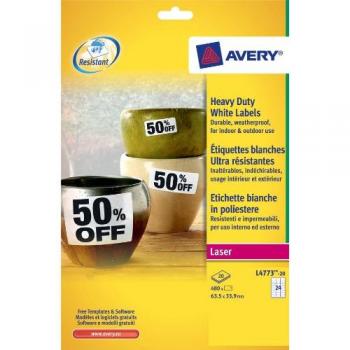 Avery Dennison L4773-20 - Lote de etiquetas adhesivas