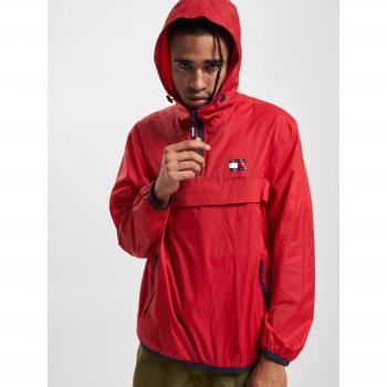 Tommy Hilfiger Men's Red Half Zip Nylon Light Jacket - Size M