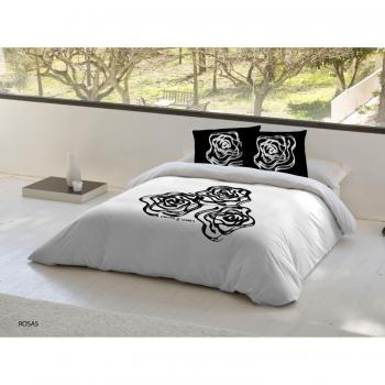 D&L Funda Nórdica de 3 Piezas blanco / negro 105cm
