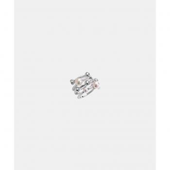 Anillo Cercle de plata con perlas y circonitas