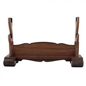 Hanwei oh2476 Espada Soporte de madera de nogal para 2 katanas Samurai Espada Espada de soporte para espada Soporte Katana Bokken Medieval