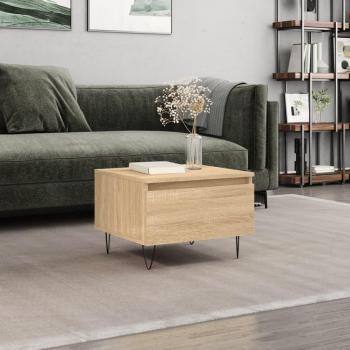 Mesa de centro de roble Sonoma 50x46x35 cm madera multicapa marrón