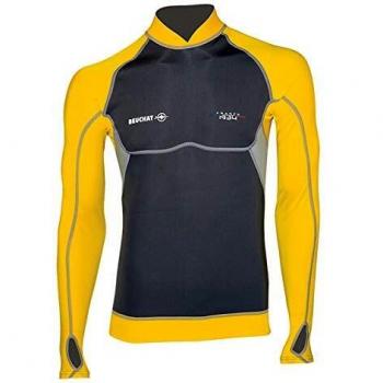 Beuchat Atoll Top, Pecho De Neopreno Y Mangas De Elastan Vestido De Esnórquel, Hombre, Amarillo Buceo, L