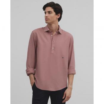 Camisa polera sport slim coral para hombre