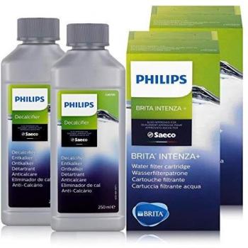 Brita Saeco - Juego de 2 filtros de agua y 2 descalcificadores Saeco