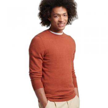 Superdry Cashmere and Organic Cotton Crew Neck Sweater in Orange, Size XXL