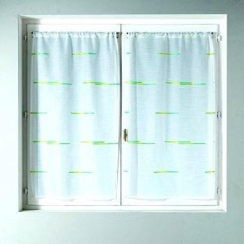 HomeMaison 09462 - 2-al-s - Juego de cortinas de hilos Coupés Etamine Jacquard/poliéster verde 1 x 70 cm