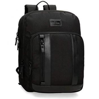 Pepe Jeans Allblack Mochila Adaptable para Portátil 13,3 Negro 27x36x12 cms Poliéster 11.66L