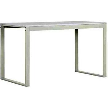 vidaXL Mesa Escritorio Ordenador Juvenil Adultos Diseño Moderno Industrial Mueble PC Computadora Estudio Oficina Trabajo Casa Aglomerado Metal Blanco