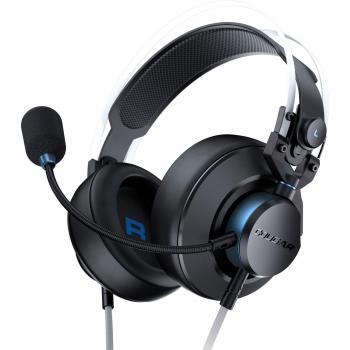 Auricular Cougar VM410 Gaming PS - Auriculares de gaming, diseño ergonómico, sonido envolvente, micrófono ajustable, compatibilidad con múltiples plataformas (PC, PS4, Xbox), almohadillas suaves para mayor comodidad