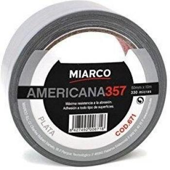 Miarco 26880 Americana 357, 50 mm x 10 m, Plata