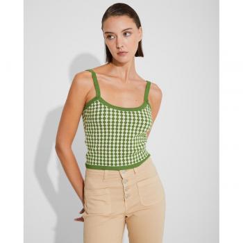 Naelle Crop Top Ajustado de Rombos Mujer