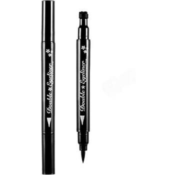 Pinkiou Eyeliner Pen con sello de pintura 2 en 1 Eye Stamp Pen impermeable Eyeliner Face Makeup Tool