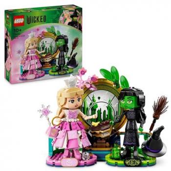 LEGO Wicked - Juego de construcción Figuras de Elphaba y Glinda 75682, incluye muñecas de brujas, personajes de la película musical con escoba de juguete, regalo para niñas, niños y fans a partir de