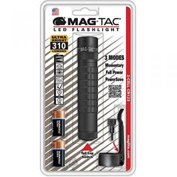 Maglite LED Flashlight Mag-Tac Plain Bezel 310 Lumen CR123 Battery